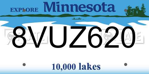 8VUZ620 Minnesota License Plate
