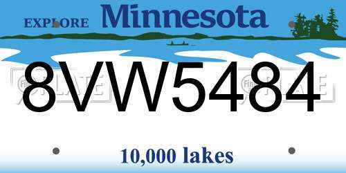 8VW5484 Minnesota License Plate