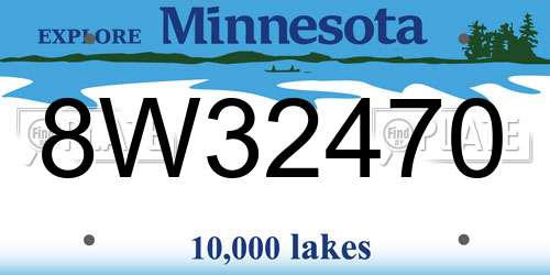 8W32470 Minnesota License Plate