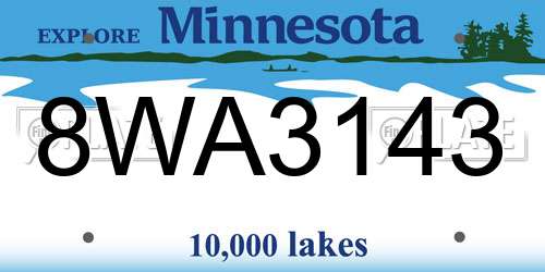 8WA3143 Minnesota License Plate