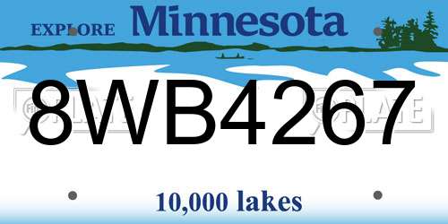 8WB4267 Minnesota License Plate