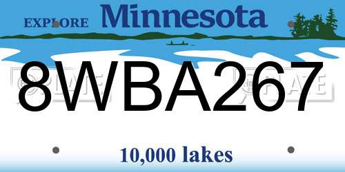 8WBA267 Minnesota License Plate