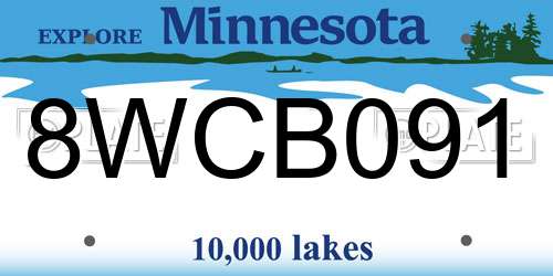 8WCB091 Minnesota License Plate
