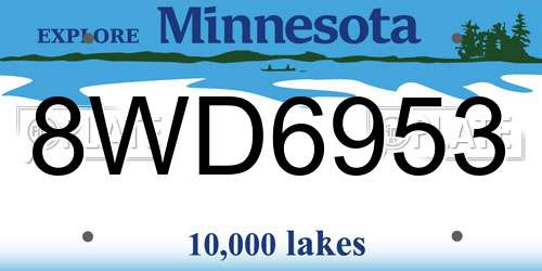 8WD6953 Minnesota License Plate