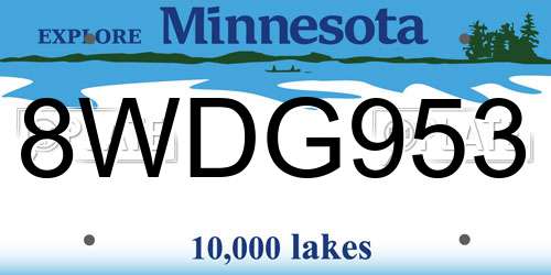 8WDG953 Minnesota License Plate