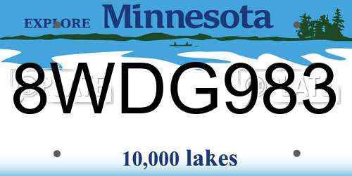 8WDG983 Minnesota License Plate