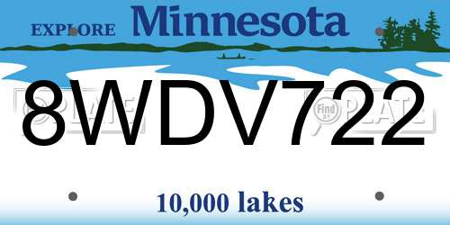 8WDV722 Minnesota License Plate