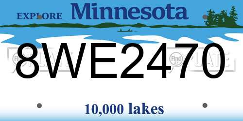 8WE2470 Minnesota License Plate