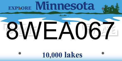 8WEA067 Minnesota License Plate