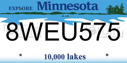 8WEU575 Minnesota License Plate