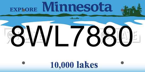 8WL7880 Minnesota License Plate