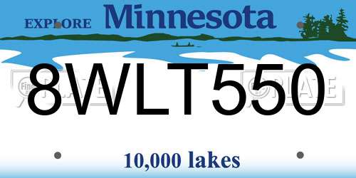 8WLT550 Minnesota License Plate