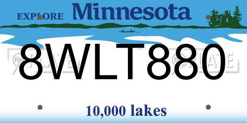 8WLT880 Minnesota License Plate