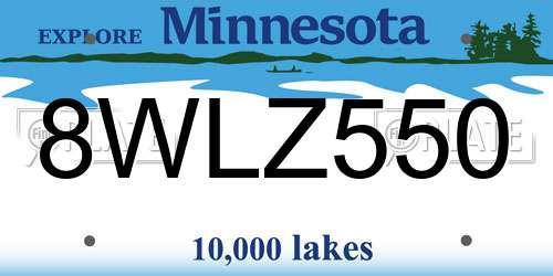 8WLZ550 Minnesota License Plate