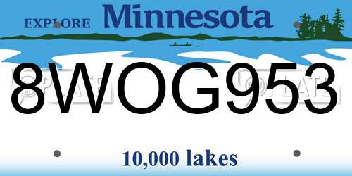 8WOG953 Minnesota License Plate