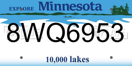 8WQ6953 Minnesota License Plate