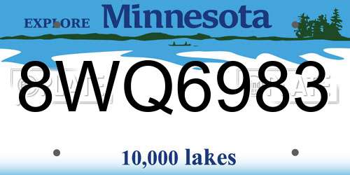 8WQ6983 Minnesota License Plate