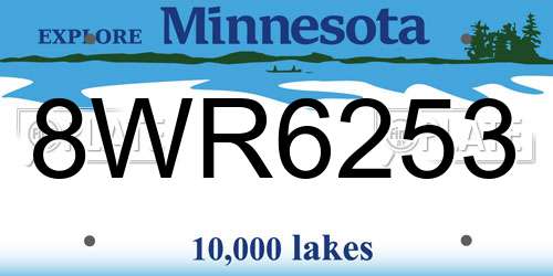 8WR6253 Minnesota License Plate