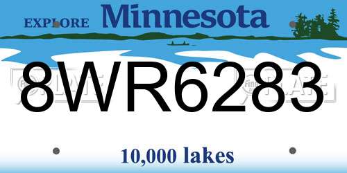 8WR6283 Minnesota License Plate