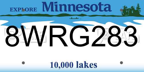 8WRG283 Minnesota License Plate
