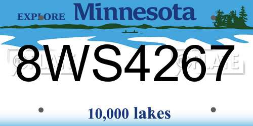 8WS4267 Minnesota License Plate