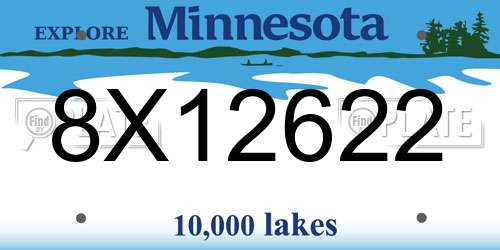 8X12622 Minnesota License Plate