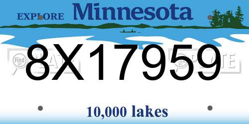 8X17959 Minnesota License Plate