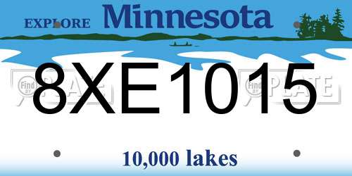 8XE1015 Minnesota License Plate