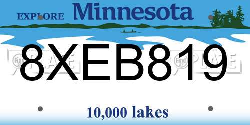 8XEB819 Minnesota License Plate