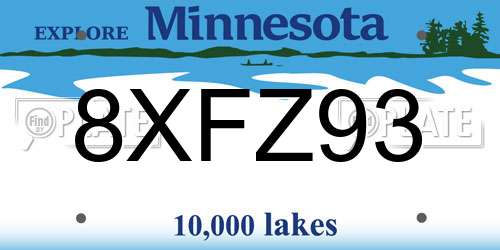 8XFZ93 Minnesota License Plate