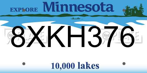 8XKH376 Minnesota License Plate