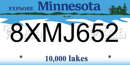 8XMJ652 Minnesota License Plate