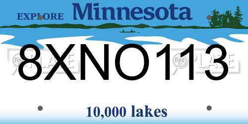 8XNO113 Minnesota License Plate