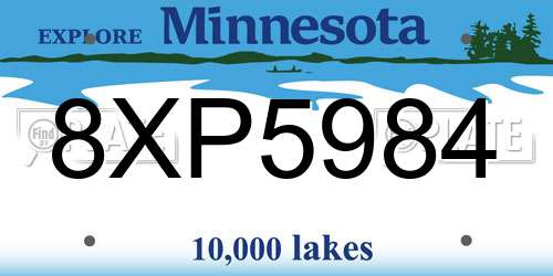 8XP5984 Minnesota License Plate