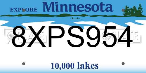 8XPS954 Minnesota License Plate