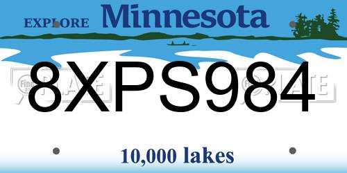 8XPS984 Minnesota License Plate