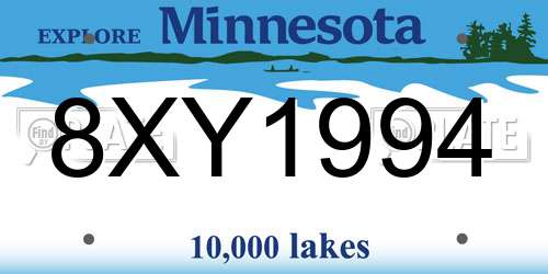 8XY1994 Minnesota License Plate