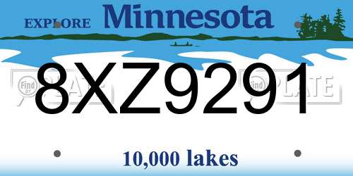 8XZ9291 Minnesota License Plate