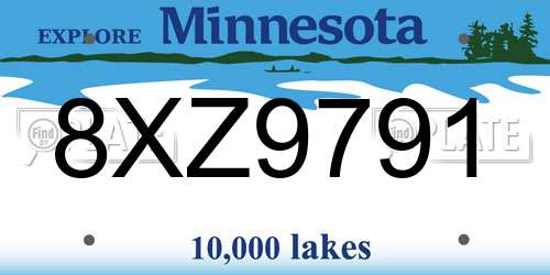 8XZ9791 Minnesota License Plate