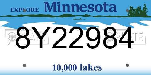 8Y22984 Minnesota License Plate