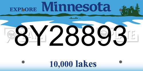 8Y28893 Minnesota License Plate