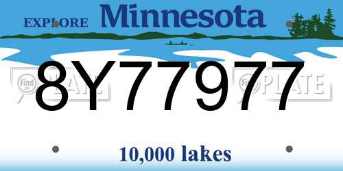 8Y77977 Minnesota License Plate