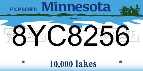 8YC8256 Minnesota License Plate