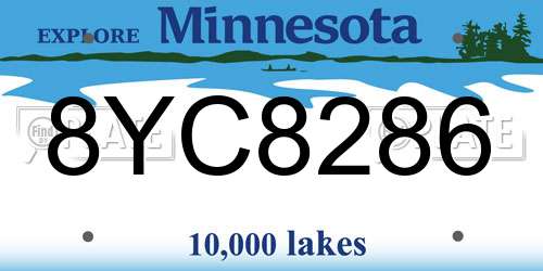 8YC8286 Minnesota License Plate