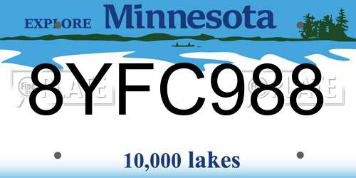 8YFC988 Minnesota License Plate