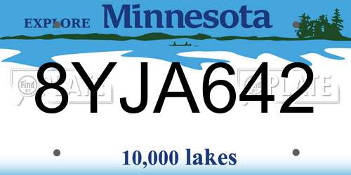 8YJA642 Minnesota License Plate