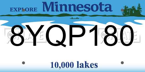 8YQP180 Minnesota License Plate