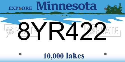 8YR422 Minnesota License Plate
