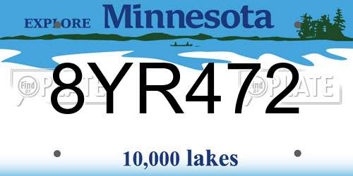 8YR472 Minnesota License Plate