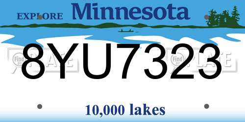 8YU7323 Minnesota License Plate